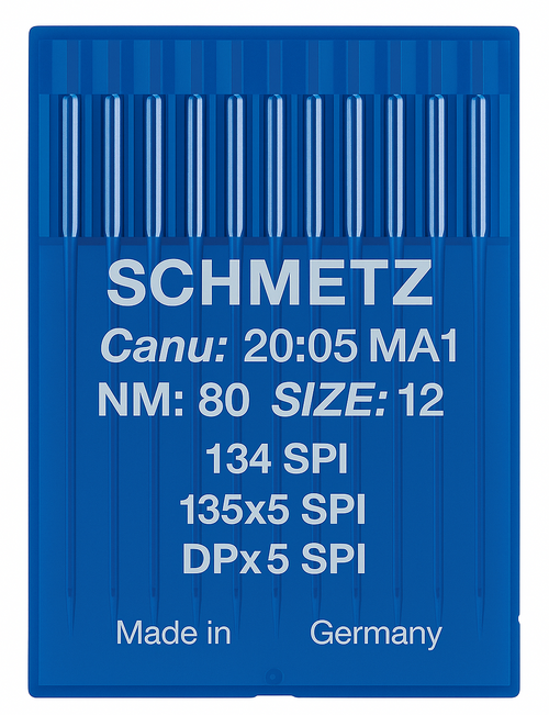 Schmetz 134 SPI Size 80 Industrial Sewing Machine Needles Pack of 10 with Acute Round Point for woven and coated fabrics Schmetz 134 SPI Size 80 Industrial Sewing Machine Needles Pack of 10 with Acute Round Point for woven and coated fabrics