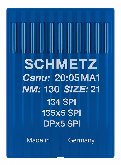 Schmetz 134 SPI Size 130 Industrial Sewing Machine Needles Pack of 10 with Acute Round Point for extra heavy woven fabrics and coated textiles Schmetz 134 SPI Size 130 Industrial Sewing Machine Needles Pack of 10 with Acute Round Point for extra heavy woven fabrics and coated textiles