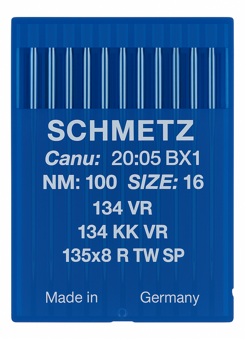 Schmetz 134 VR Size 110 Industrial Sewing Machine Needles Pack of 10 with Reverse Twist Spear Point for leather and upholstery Schmetz 134 VR Size 110 Industrial Sewing Machine Needles Pack of 10 with Reverse Twist Spear Point for leather and upholstery
