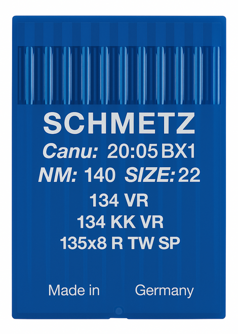 Schmetz 134 VR Size 140 Industrial Sewing Machine Needles Pack of 10 with Reverse Twist Spear Point for leather, upholstery and heavy fabrics Schmetz 134 VR Size 140 Industrial Sewing Machine Needles Pack of 10 with Reverse Twist Spear Point for leather, upholstery and heavy fabrics