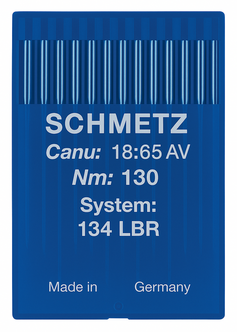 Schmetz 134 LBR Size 130 Industrial Sewing Machine Needles Pack of 10 with Wide Reverse Twist Point for decorative seams in leather and upholstery Schmetz 134 LBR Size 130 Industrial Sewing Machine Needles Pack of 10 with Wide Reverse Twist Point for decorative seams in leather and upholstery