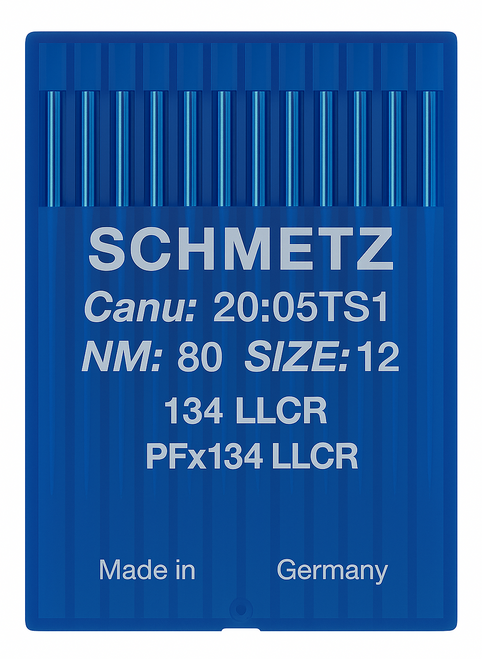 Schmetz 134 LLCR Size 85 Industrial Sewing Machine Needles Pack of 10 twist point groove on right side Schmetz 134 LLCR Size 85 Industrial Sewing Machine Needles Pack of 10 twist point groove on right side