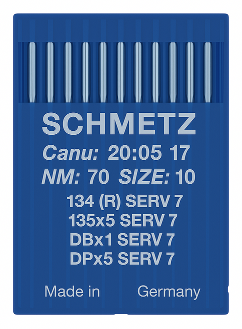 Schmetz 134 SERV 7 Size 70 Industrial Sewing Machine Needles Pack of 10 reinforced hump scarf Schmetz 134 SERV 7 Size 70 Industrial Sewing Machine Needles Pack of 10 reinforced hump scarf