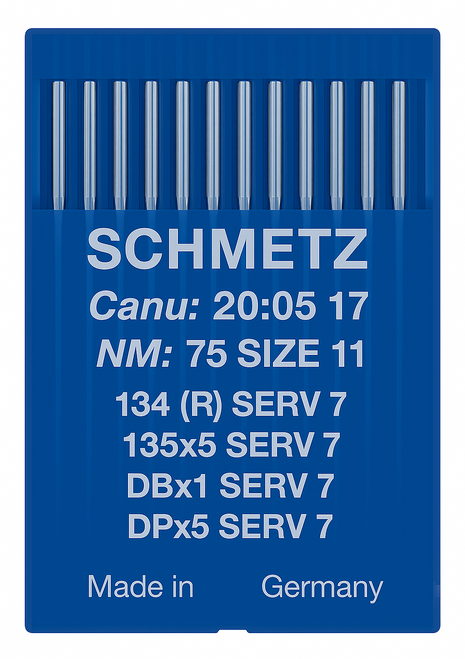 Schmetz 134 SERV 7 Size 75 Industrial Sewing Machine Needles Pack of 10 reinforced hump scarf Schmetz 134 SERV 7 Size 75 Industrial Sewing Machine Needles Pack of 10 reinforced hump scarf