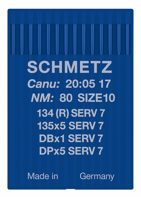Schmetz 134 SERV 7 Size 80 Industrial Sewing Machine Needles Pack of 10 reinforced hump scarf Schmetz 134 SERV 7 Size 80 Industrial Sewing Machine Needles Pack of 10 reinforced hump scarf