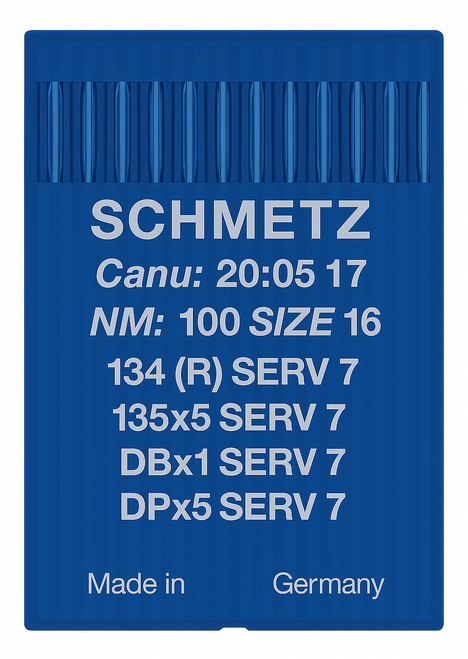 Schmetz 134 SERV 7 Size 100 Industrial Sewing Machine Needles Pack of 10 reinforced hump scarf Schmetz 134 SERV 7 Size 100 Industrial Sewing Machine Needles Pack of 10 reinforced hump scarf