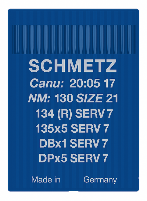 Schmetz 134 SERV 7 Size 130 Industrial Sewing Machine Needles Pack of 10 reinforced blade hump scarf Schmetz 134 SERV 7 Size 130 Industrial Sewing Machine Needles Pack of 10 reinforced blade hump scarf