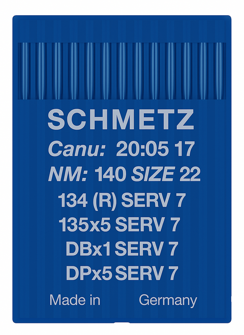 Schmetz 134 SERV 7 Size 140 Industrial Sewing Machine Needles Pack of 10 reinforced blade hump scarf Schmetz 134 SERV 7 Size 140 Industrial Sewing Machine Needles Pack of 10 reinforced blade hump scarf
