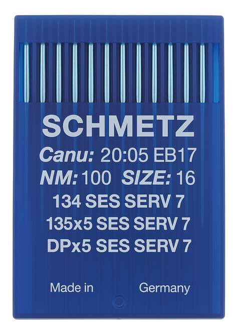 Schmetz 134 SES SERV 7 Size 100 Industrial Sewing Machine Needles Pack of 10 light ball point reinforced Schmetz 134 SES SERV 7 Size 100 Industrial Sewing Machine Needles Pack of 10 light ball point reinforced