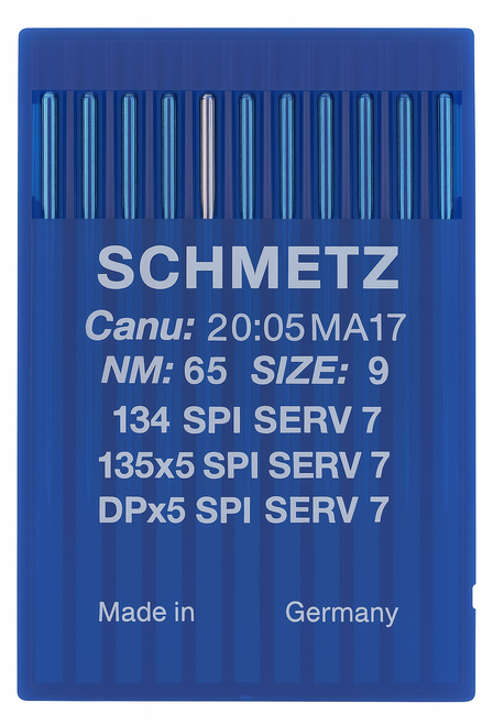 Schmetz 134 SPI SERV 7 Size 65 Industrial Sewing Machine Needles Pack of 10 acute round point Schmetz 134 SPI SERV 7 Size 65 Industrial Sewing Machine Needles Pack of 10 acute round point