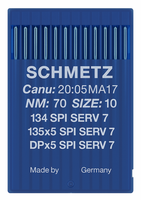 Schmetz 134 SPI SERV 7 Size 70 Industrial Sewing Machine Needles Pack of 10 acute round point Schmetz 134 SPI SERV 7 Size 70 Industrial Sewing Machine Needles Pack of 10 acute round point