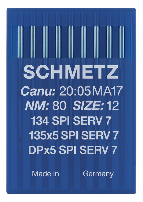 Schmetz 134 SPI SERV 7 Size 80 Industrial Sewing Machine Needles Pack of 10 acute round point Schmetz 134 SPI SERV 7 Size 80 Industrial Sewing Machine Needles Pack of 10 acute round point