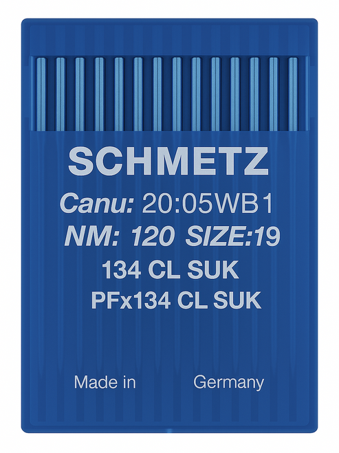 Schmetz 134 CL SUK Size 120 Medium Ball Point Industrial Sewing Machine Needles Pack of 10 Schmetz 134 CL SUK Size 120 Medium Ball Point Industrial Sewing Machine Needles Pack of 10