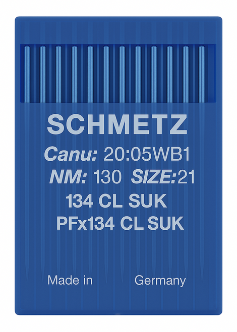 Schmetz 134 CL SUK Size 130 Industrial Sewing Machine Needles Pack of 10 Medium Ball Point for heavy knits and stretch fabrics Schmetz 134 CL SUK Size 130 Industrial Sewing Machine Needles Pack of 10 Medium Ball Point for heavy knits and stretch fabrics