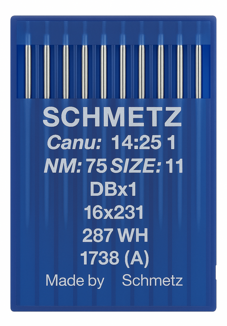 Schmetz 16X231 Size 75 Industrial Sewing Machine Needles Pack of 10 Standard Round Point for light to medium fabrics Schmetz 16X231 Size 75 Industrial Sewing Machine Needles Pack of 10 Standard Round Point for light to medium fabrics