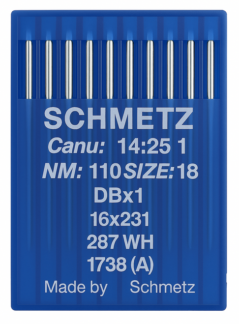 Schmetz 16X231 Size 110 Industrial Sewing Machine Needles Pack of 10 Standard Round Point for heavy fabrics Schmetz 16X231 Size 110 Industrial Sewing Machine Needles Pack of 10 Standard Round Point for heavy fabrics