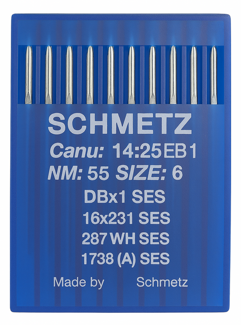 Schmetz 16X231 SES Size 55 Industrial Sewing Machine Needles Pack of 10 Light Ball Point for delicate fabrics Schmetz 16X231 SES Size 55 Industrial Sewing Machine Needles Pack of 10 Light Ball Point for delicate fabrics