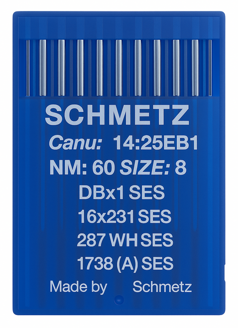 Schmetz 16X231 SES Size 60 Industrial Sewing Machine Needles Pack of 10 Light Ball Point for lightweight fabrics Schmetz 16X231 SES Size 60 Industrial Sewing Machine Needles Pack of 10 Light Ball Point for lightweight fabrics