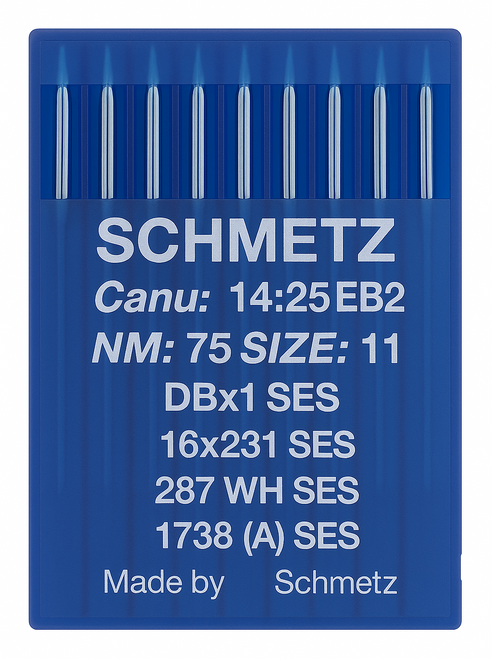 Schmetz 16X231 SES Size 75 Industrial Sewing Machine Needles Pack of 10 Light Ball Point for medium fabrics Schmetz 16X231 SES Size 75 Industrial Sewing Machine Needles Pack of 10 Light Ball Point for medium fabrics