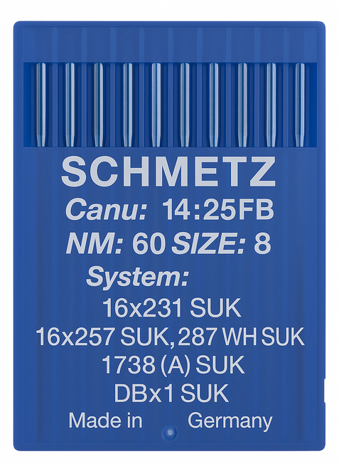 Schmetz 16X231 SUK Size 60 Industrial Sewing Machine Needles Pack of 10 Medium Ball Point for lightweight knits Schmetz 16X231 SUK Size 60 Industrial Sewing Machine Needles Pack of 10 Medium Ball Point for lightweight knits