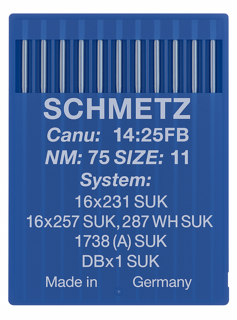 Schmetz 16X231 SUK Size 75 Industrial Sewing Machine Needles Pack of 10 Medium Ball Point for stretch and knit fabrics Schmetz 16X231 SUK Size 75 Industrial Sewing Machine Needles Pack of 10 Medium Ball Point for stretch and knit fabrics