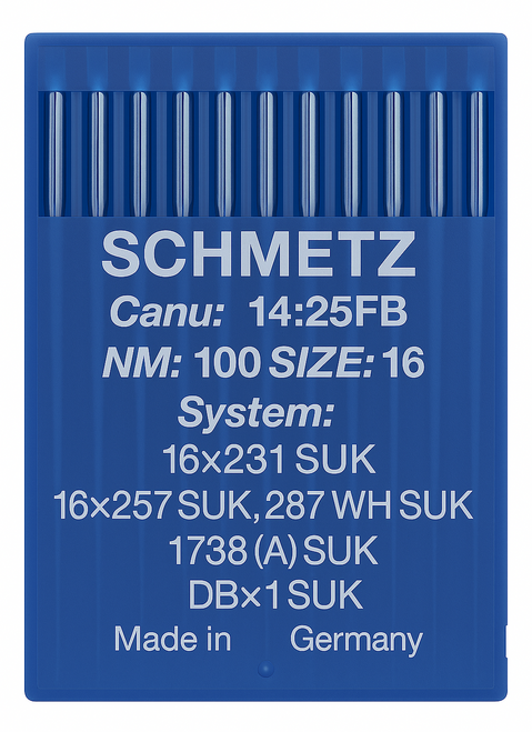 Schmetz 16X231 SUK Size 100 Industrial Sewing Machine Needles Pack of 10 Medium Ball Point for heavy stretch fabrics Schmetz 16X231 SUK Size 100 Industrial Sewing Machine Needles Pack of 10 Medium Ball Point for heavy stretch fabrics