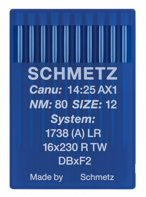 Schmetz 16X230 NRTW Size 80 Industrial Sewing Machine Needles Pack of 10 with LR reverse twist point for leather Schmetz 16X230 NRTW Size 80 Industrial Sewing Machine Needles Pack of 10 with LR reverse twist point for leather