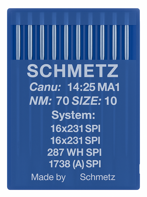 Schmetz 16X231 SPI Size 70 Industrial Sewing Machine Needles Pack of 10 Acute Round Point for woven and coated fabrics