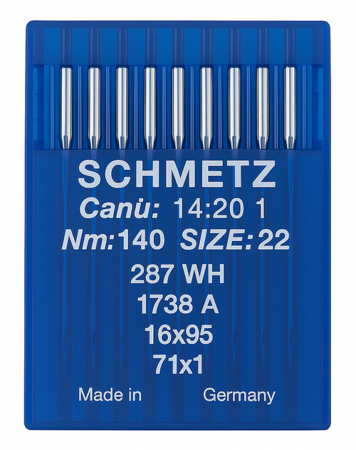 Schmetz 16X95 Size 140 Industrial Sewing Machine Needles Pack of 10 standard round point for very heavy fabrics Schmetz 16X95 Size 140 Industrial Sewing Machine Needles Pack of 10 standard round point for very heavy fabrics