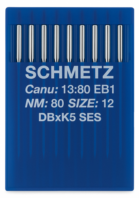 Schmetz DBXK5 SES Size 80 Industrial Sewing Machine Needles Pack of 10 - Light Ball Point for Lockstitch Machines Schmetz DBXK5 SES Size 80 Industrial Sewing Machine Needles Pack of 10 - Light Ball Point for Lockstitch Machines