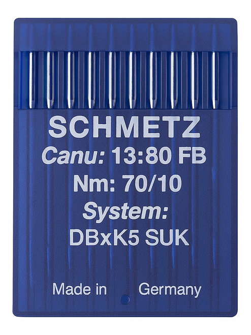 Schmetz DBXK5 SUK Size 70/10 medium ball point industrial sewing machine needles pack of 10 Schmetz DBXK5 SUK Size 70/10 medium ball point industrial sewing machine needles pack of 10