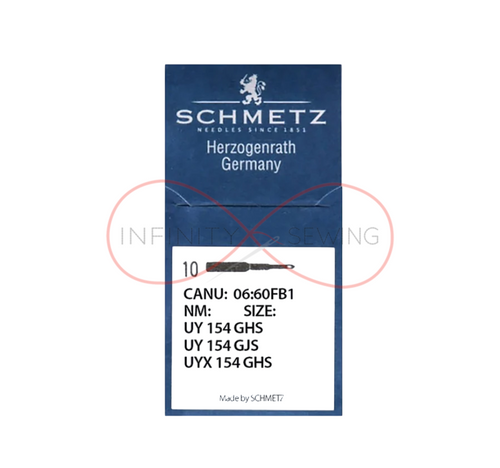 Pack of 10 Schmetz® UY154GHS Curved Overlock Sewing Machine Needles