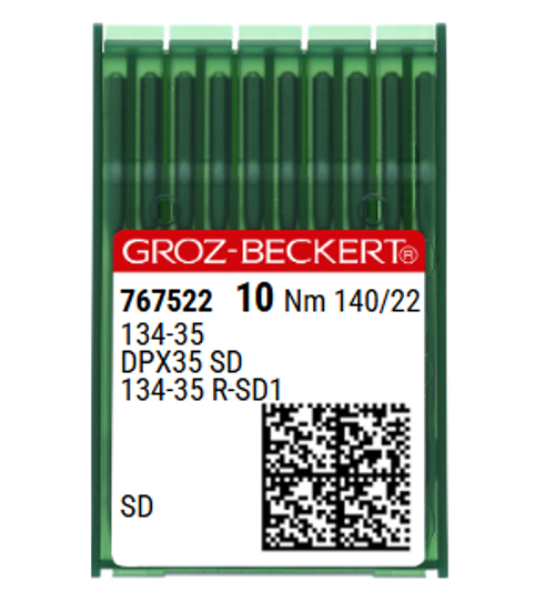 Groz Beckert 134-35SD1 Size 140 NM 140 Size 22 Round Point Small Triangular Tip Industrial Sewing Machine Needles Pack of 10 for leather lockstitch Groz Beckert 134-35SD1 Size 140 NM 140 Size 22 Round Point Small Triangular Tip Industrial Sewing Machine Needles Pack of 10 for leather lockstitch