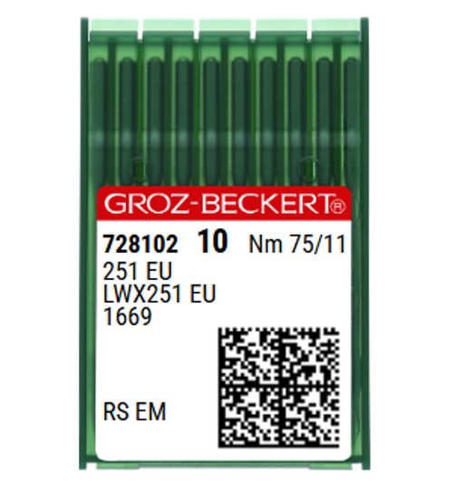 Groz Beckert 251 EU Size 75 Blindstitch Sewing Machine Needles RS EM – Pack of 10 Groz Beckert 251 EU Size 75 Blindstitch Sewing Machine Needles RS EM – Pack of 10