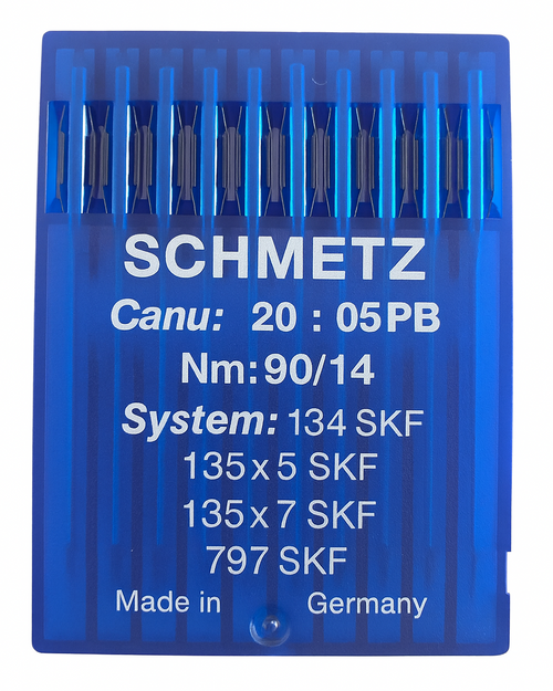 Schmetz 134 SKF Size 90 Industrial Sewing Machine Needles Pack of 10 with Heavy Ball Point for medium to heavy fabrics Schmetz 134 SKF Size 90 Industrial Sewing Machine Needles Pack of 10 with Heavy Ball Point for medium to heavy fabrics