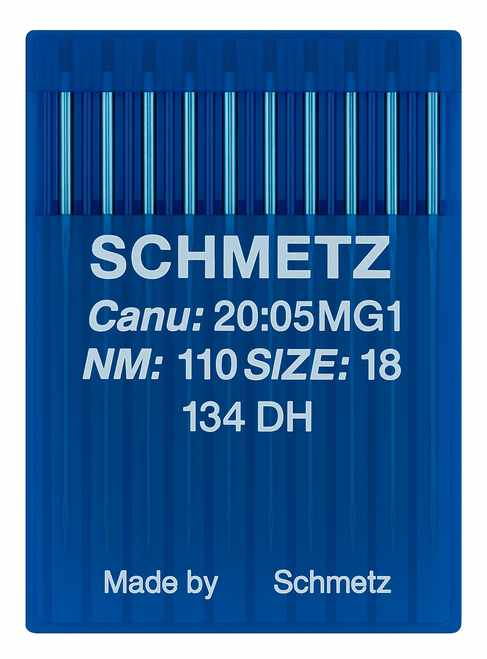 Schmetz 134 DH Size 110 Industrial Sewing Machine Needles Pack of 10 with Half Triangular Point for heavy leather and upholstery Schmetz 134 DH Size 110 Industrial Sewing Machine Needles Pack of 10 with Half Triangular Point for heavy leather and upholstery