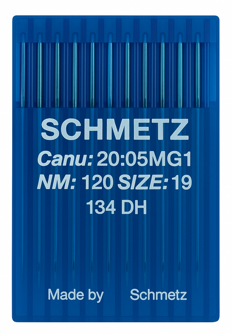 Schmetz 134 DH Size 120 Industrial Sewing Machine Needles Pack of 10 with Half Triangular Point for heavy leather and upholstery Schmetz 134 DH Size 120 Industrial Sewing Machine Needles Pack of 10 with Half Triangular Point for heavy leather and upholstery