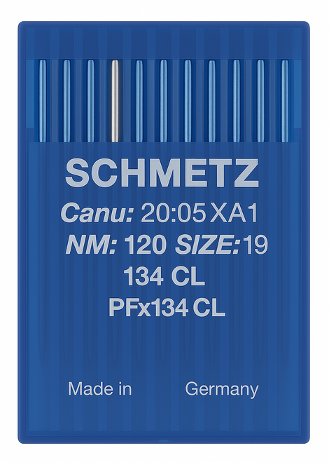 Schmetz 134 CL Size 120 Industrial Sewing Machine Needles Pack of 10 Standard Round Point for heavy fabrics Schmetz 134 CL Size 120 Industrial Sewing Machine Needles Pack of 10 Standard Round Point for heavy fabrics