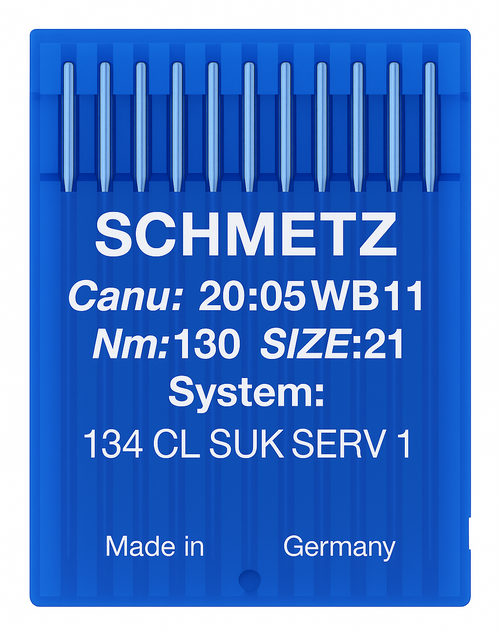 Schmetz 134 CL SUK Size 130 Medium Ball Point Industrial Sewing Machine Needles Pack of 10 Schmetz 134 CL SUK Size 130 Medium Ball Point Industrial Sewing Machine Needles Pack of 10