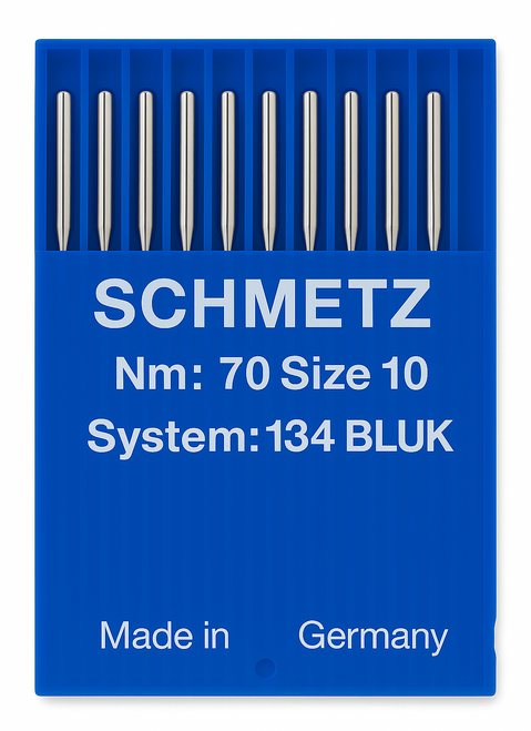 Schmetz 134 R BLUK Size 70 Teflon Coated Industrial Sewing Machine Needles Pack of 10 for leather vinyl and coated fabrics Schmetz 134 R BLUK Size 70 Teflon Coated Industrial Sewing Machine Needles Pack of 10 for leather vinyl and coated fabrics