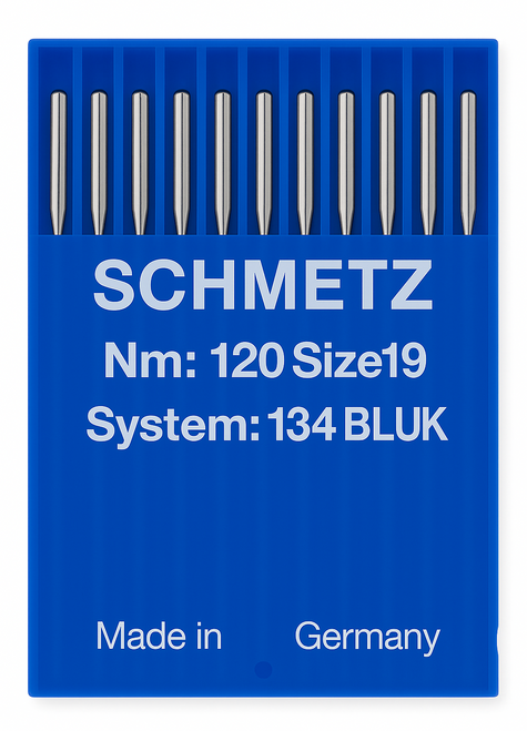 Schmetz 134 R BLUK Size 120 Industrial Sewing Machine Needles Teflon Coated Pack of 10 for leather and vinyl Schmetz 134 R BLUK Size 120 Industrial Sewing Machine Needles Teflon Coated Pack of 10 for leather and vinyl