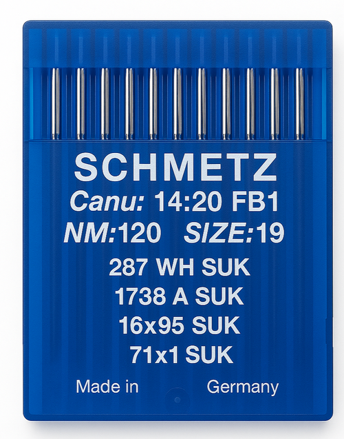 Schmetz 16X95 SUK Size 120 Industrial Sewing Machine Needles Pack of 10 medium ball point for heavy knits and stretch fabrics Schmetz 16X95 SUK Size 120 Industrial Sewing Machine Needles Pack of 10 medium ball point for heavy knits and stretch fabrics