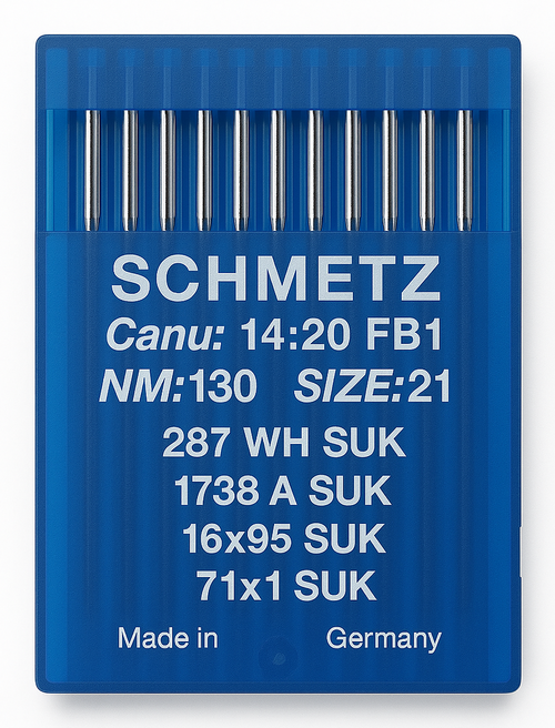 Schmetz 16X95 SUK Size 130 Industrial Sewing Machine Needles Pack of 10 medium ball point for heavy knits and stretch fabrics Schmetz 16X95 SUK Size 130 Industrial Sewing Machine Needles Pack of 10 medium ball point for heavy knits and stretch fabrics