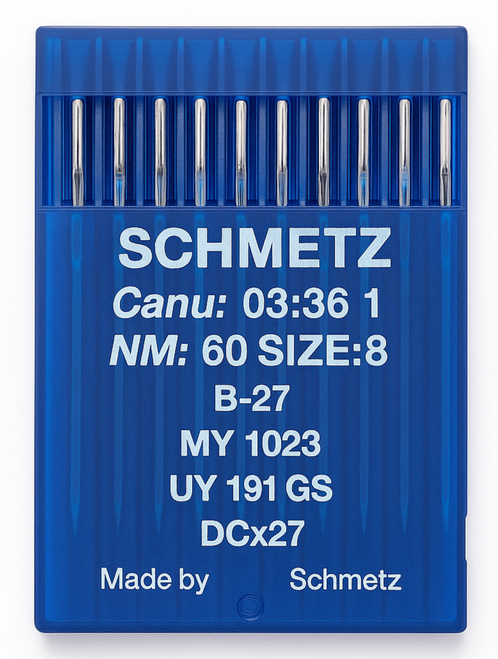 Schmetz B27 Size 60 industrial sewing machine needles pack of 10 for chainstitch machines Schmetz B27 Size 60 industrial sewing machine needles pack of 10 for chainstitch machines