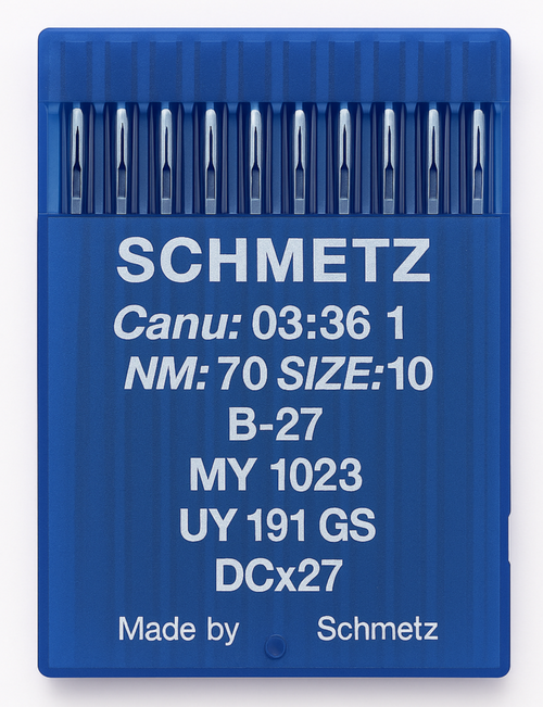 Schmetz B27 Size 70 industrial sewing machine needles pack of 10 for chainstitch machines Schmetz B27 Size 70 industrial sewing machine needles pack of 10 for chainstitch machines