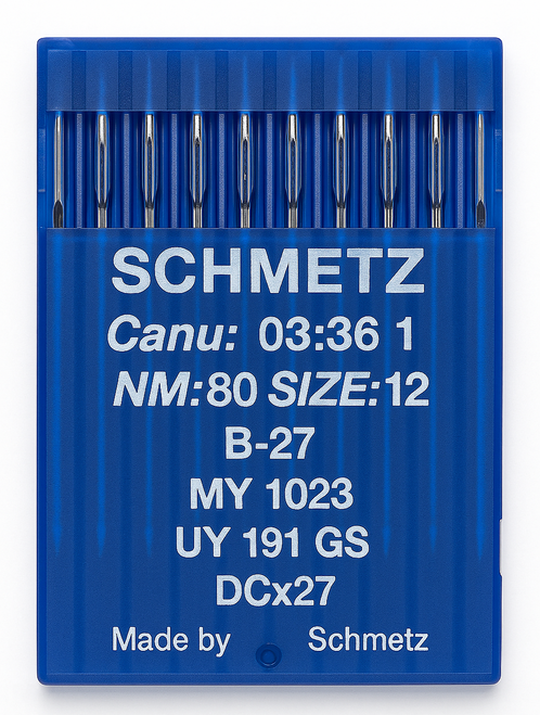 Schmetz B27 Size 80 industrial sewing machine needles pack of 10 for chainstitch machines Schmetz B27 Size 80 industrial sewing machine needles pack of 10 for chainstitch machines