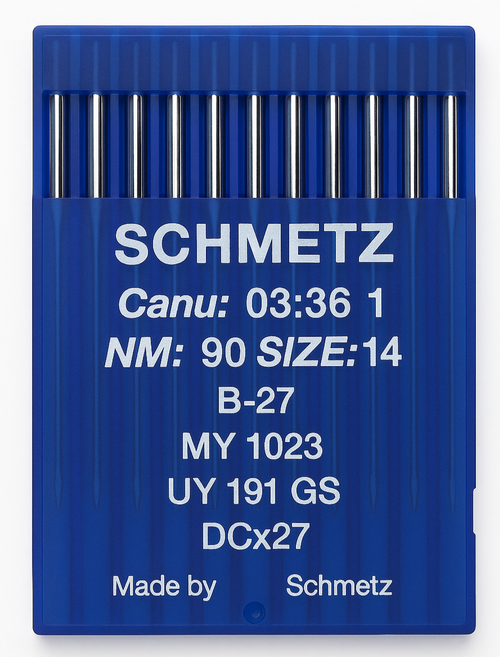 Schmetz B27 Size 90 industrial sewing machine needles pack of 10 for chainstitch machines Schmetz B27 Size 90 industrial sewing machine needles pack of 10 for chainstitch machines