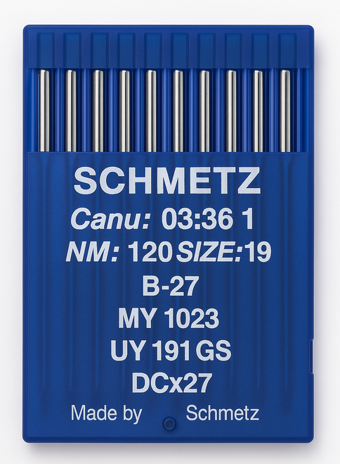 Schmetz B27 Size 120 industrial sewing machine needles pack of 10 for chainstitch machines Schmetz B27 Size 120 industrial sewing machine needles pack of 10 for chainstitch machines
