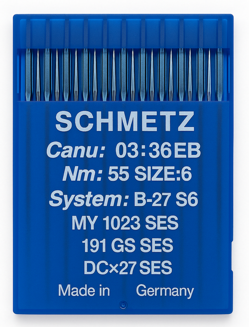 Schmetz B27 SES Size 55 light ball point industrial sewing machine needles pack of 10 Schmetz B27 SES Size 55 light ball point industrial sewing machine needles pack of 10