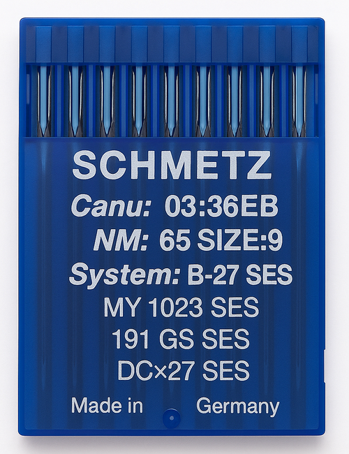 Schmetz B27 SES Size 65 light ball point industrial sewing machine needles pack of 10 Schmetz B27 SES Size 65 light ball point industrial sewing machine needles pack of 10